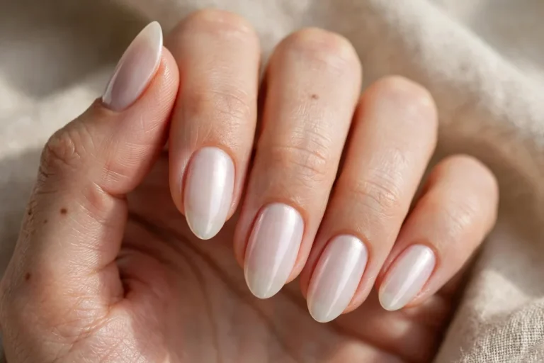 Milky pearl trendy nails